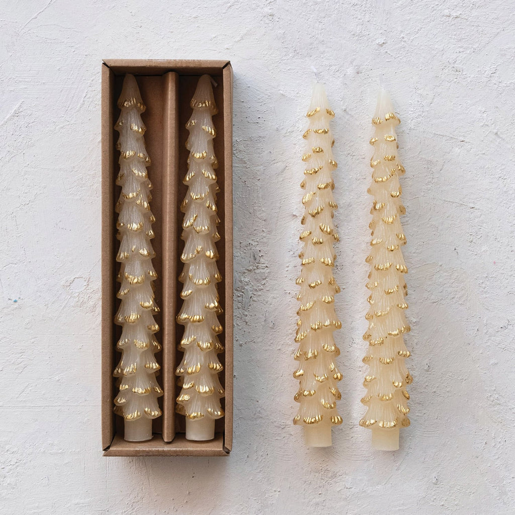 Eggnog Tree Taper Candles Set