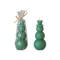 Green Unscented Snowman Candle