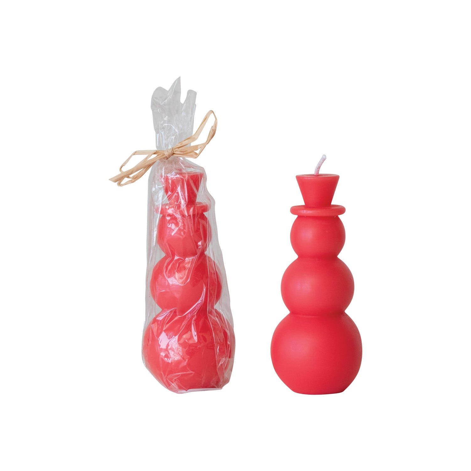 Unscented Watermelon Snowman Candle