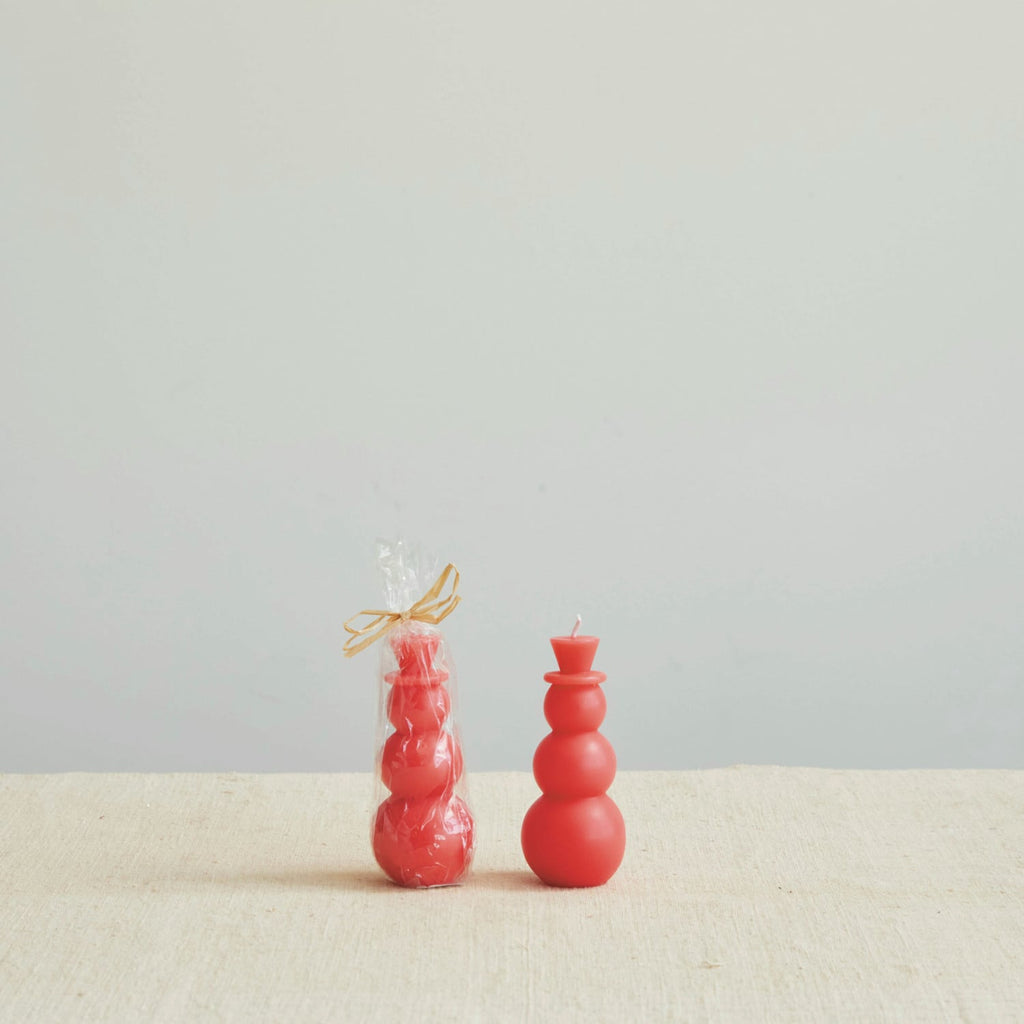 Unscented Watermelon Snowman Candle