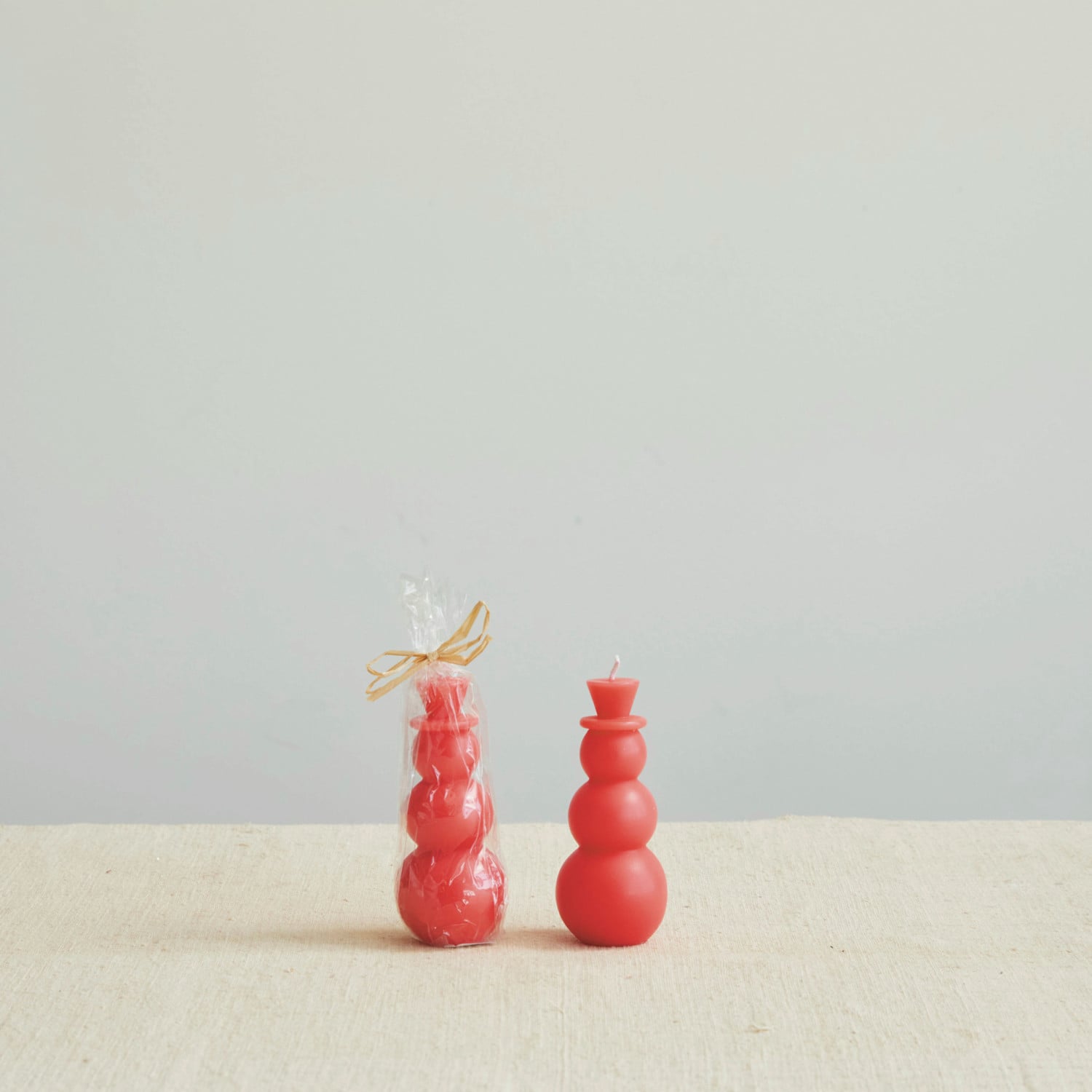 Unscented Watermelon Snowman Candle