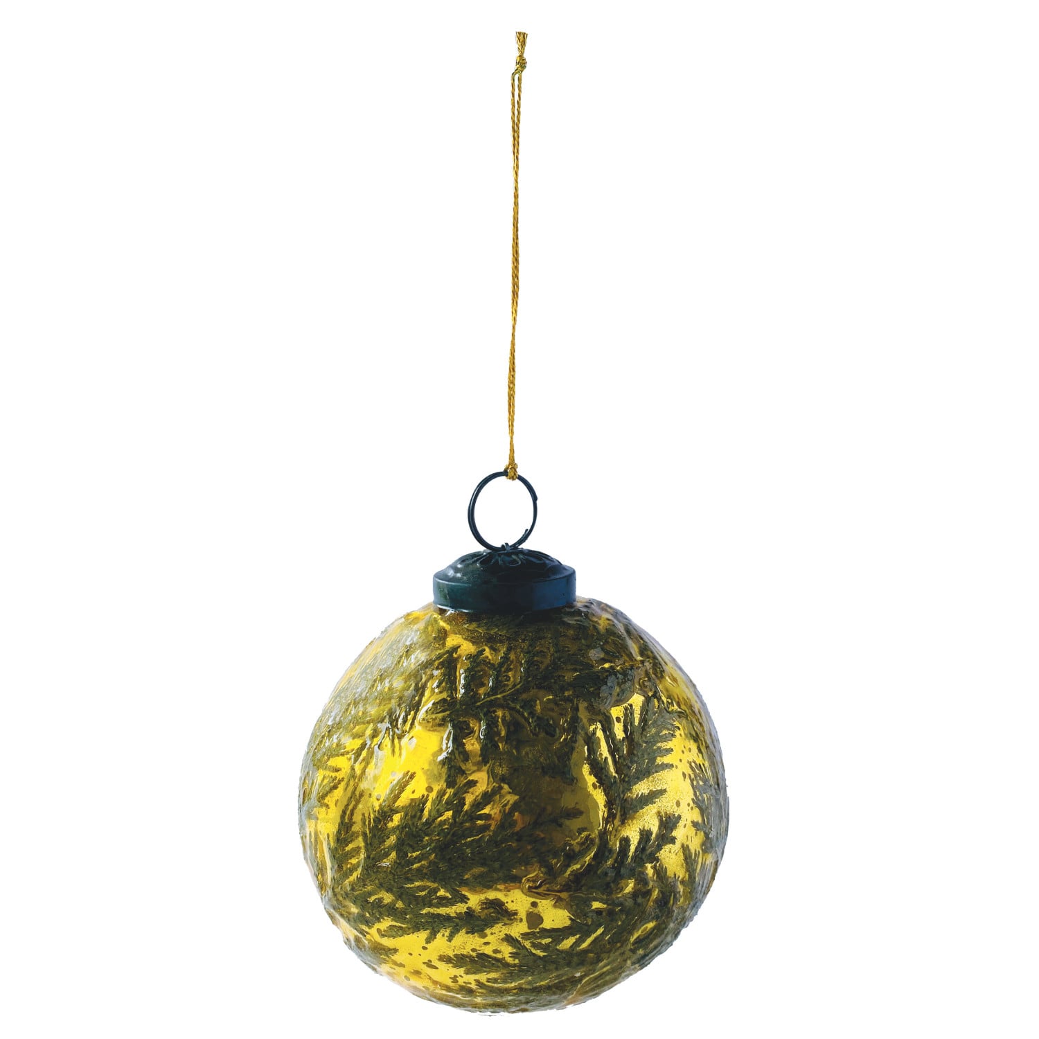 Glass Botanical Ornament with Preserved Florals