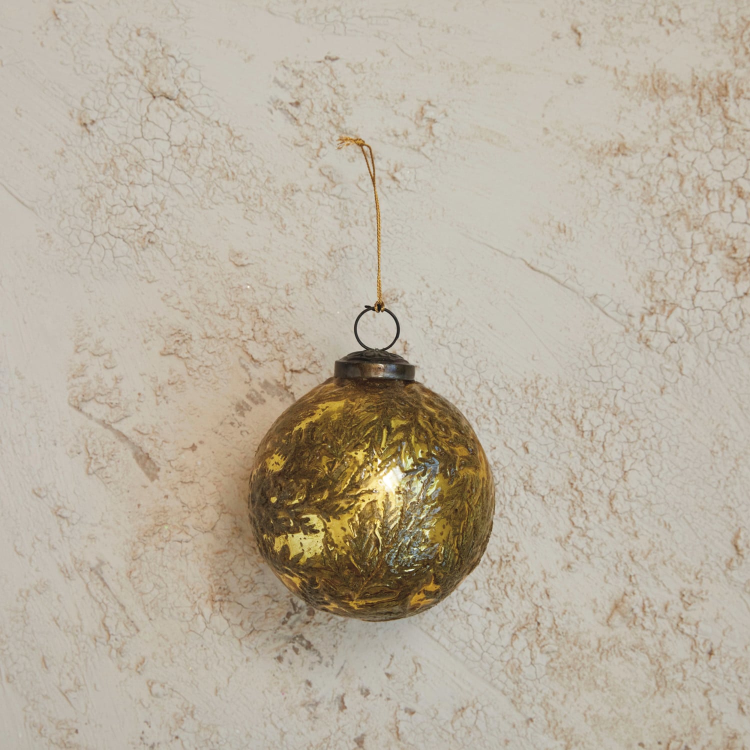 Glass Botanical Ornament with Preserved Florals