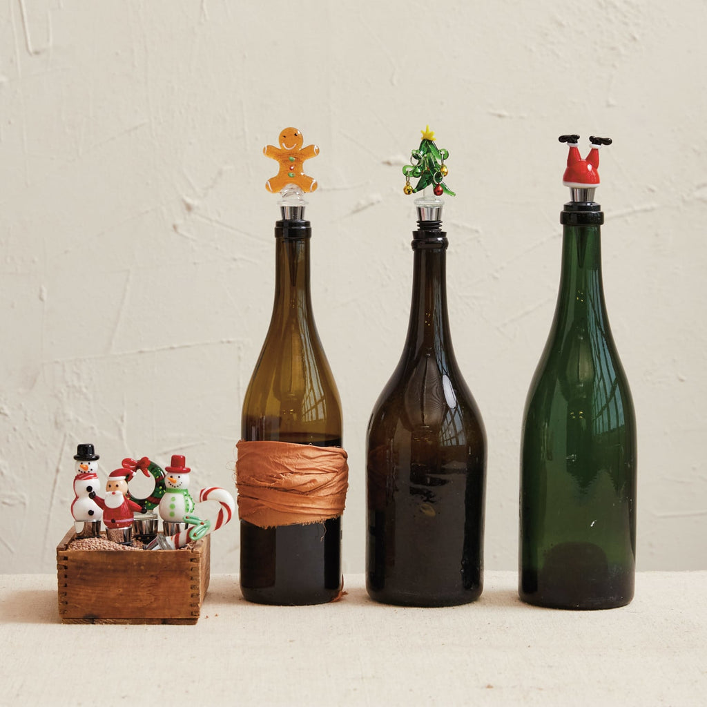 Festive Holiday Wine Bottle Stopper