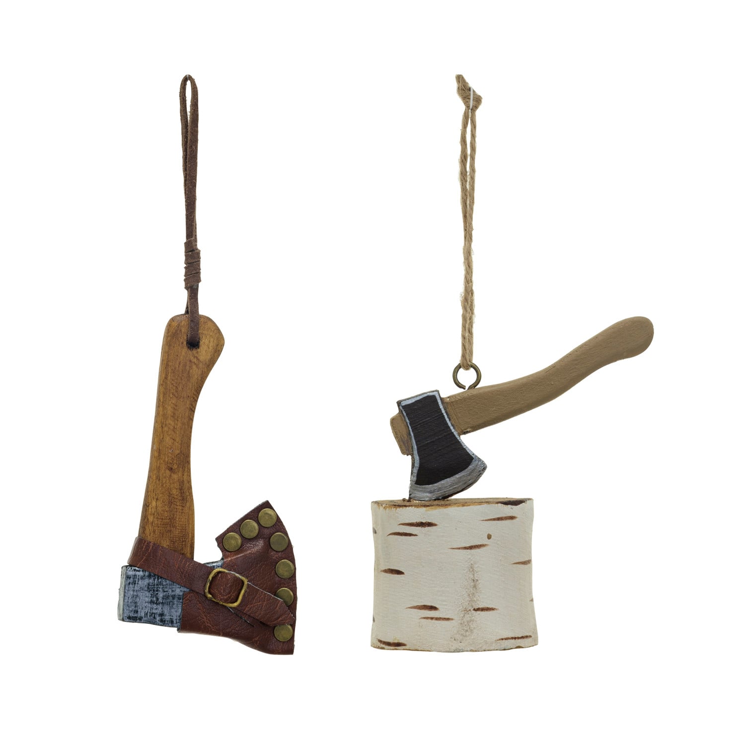 Miniature Wood Axe Holiday Ornament
