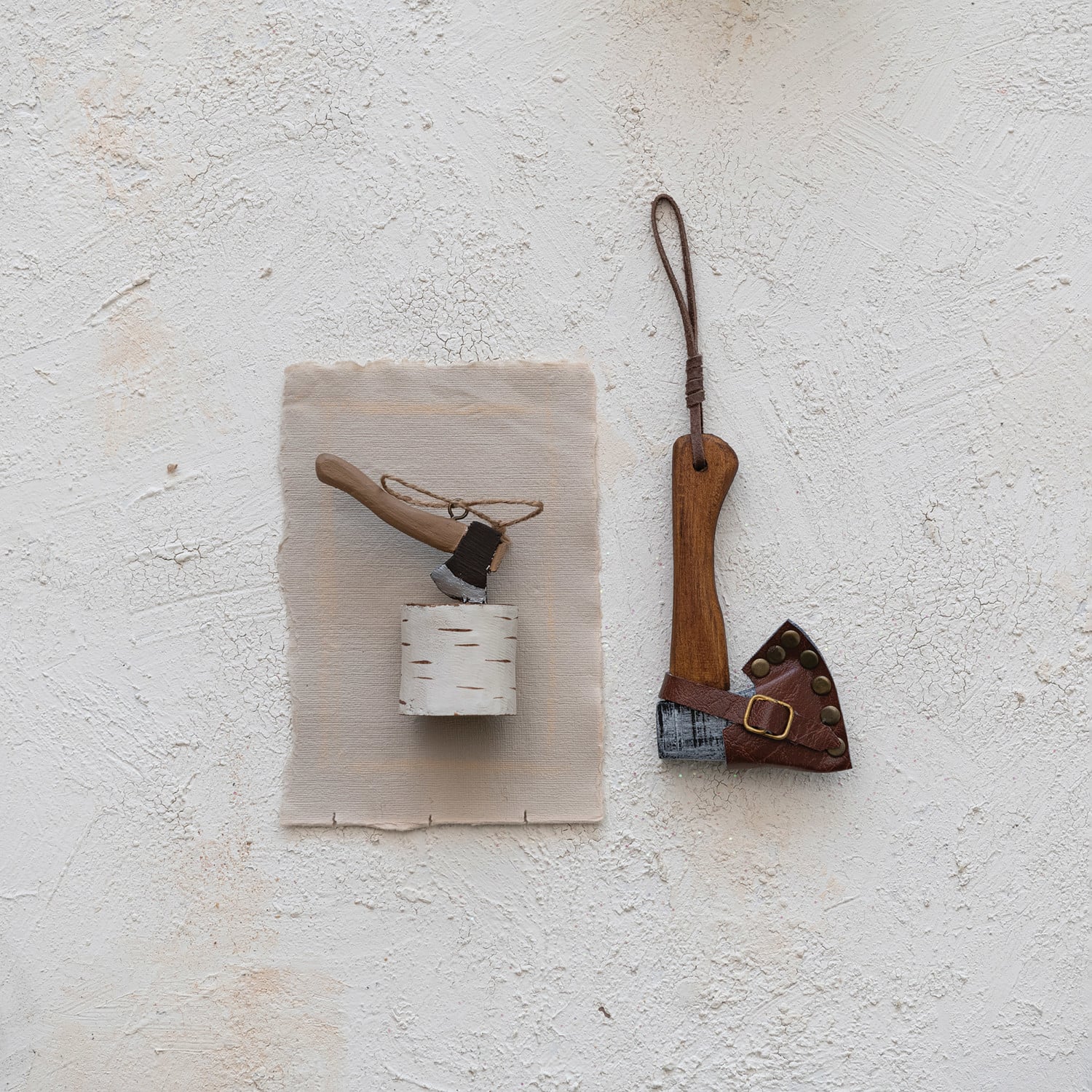 Miniature Wood Axe Holiday Ornament