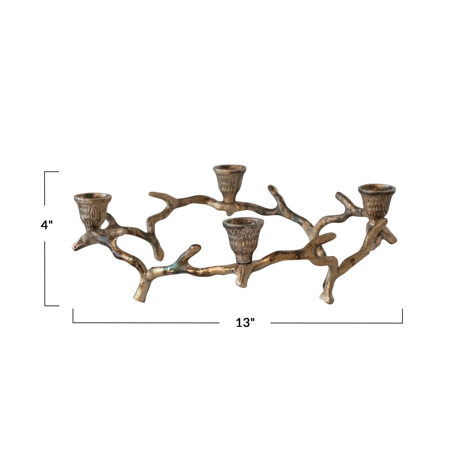 Sculpted Aluminum Twig Taper Holder
