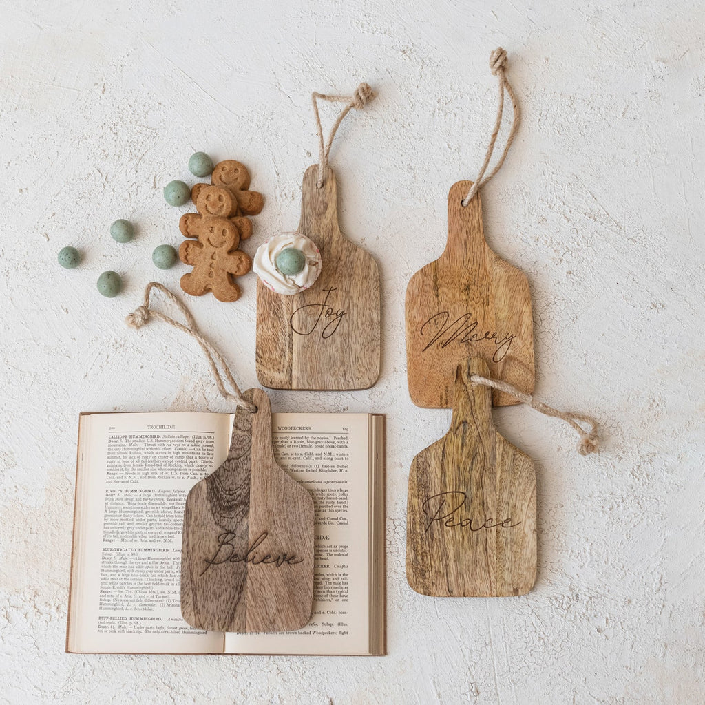 Etched Mango Wood Cheese Board