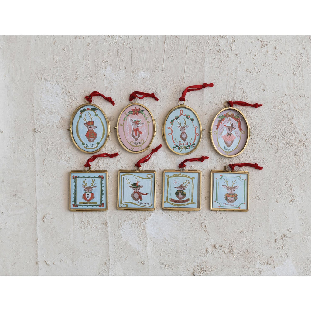 Framed Woodland Reindeer Ornament