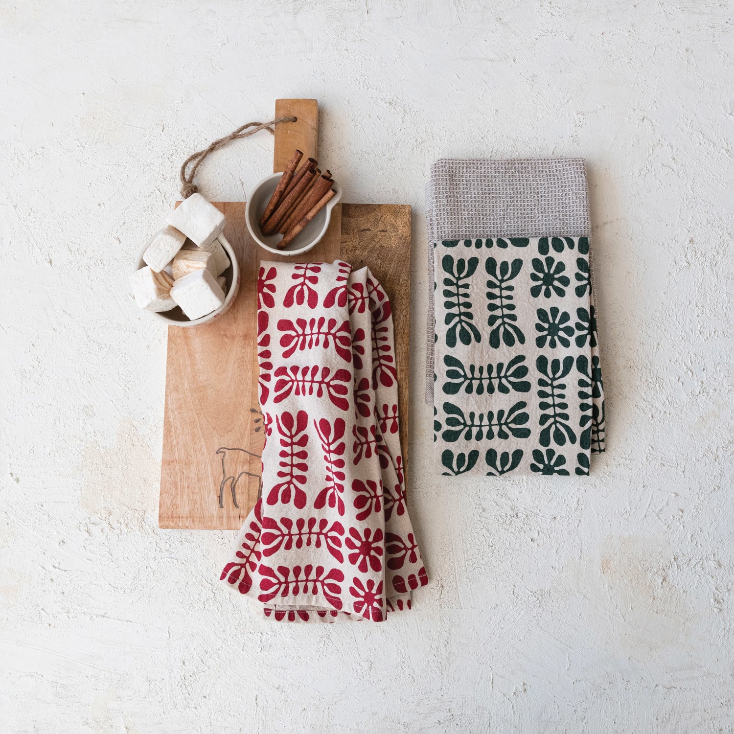 Stonewashed Waffle Weave Cotton Tea Towel