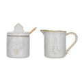 Stoneware Creamer and Sugar Pot Set