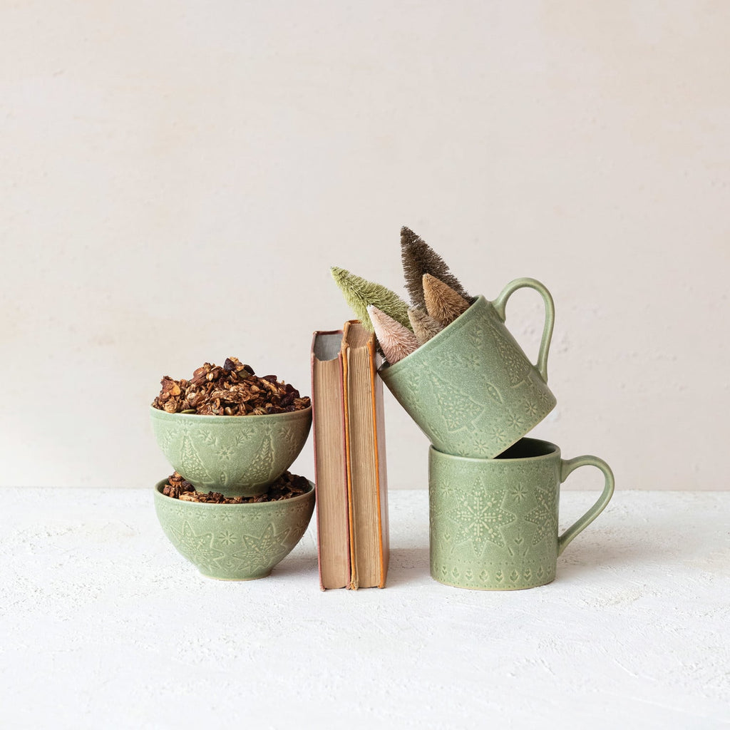 Winter Green Stoneware Mug