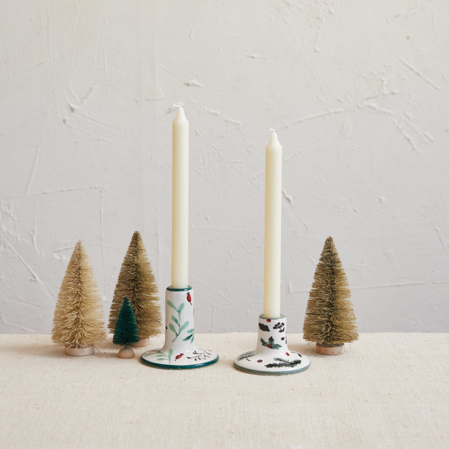 Sprigs and Berries Taper Candle Holder