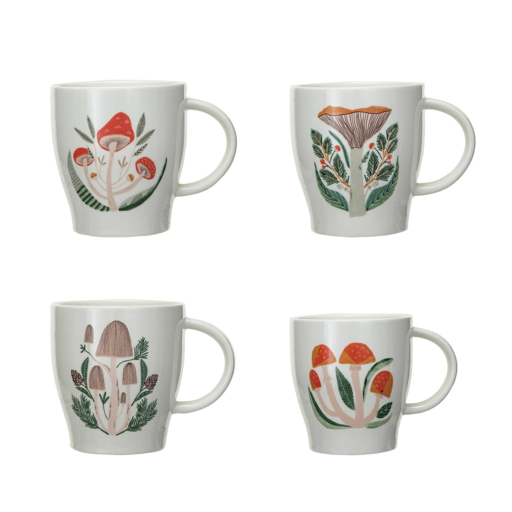 Mushroom Motif Stoneware Mug