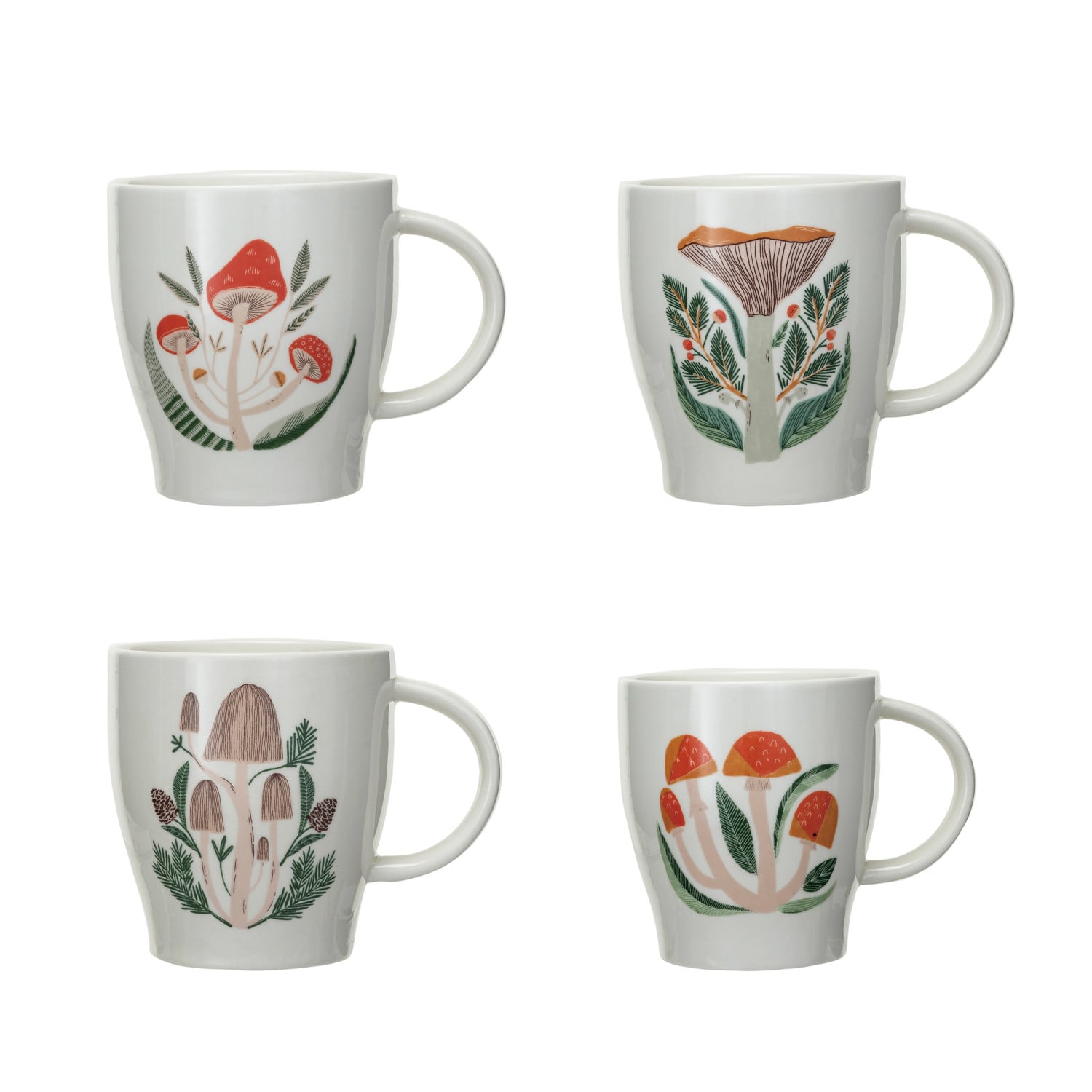 Mushroom Motif Stoneware Mug