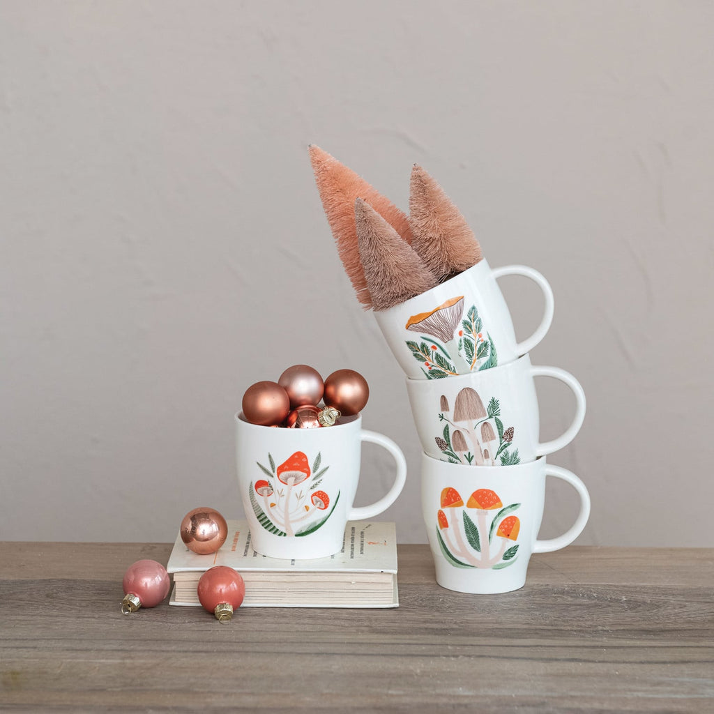 Mushroom Motif Stoneware Mug