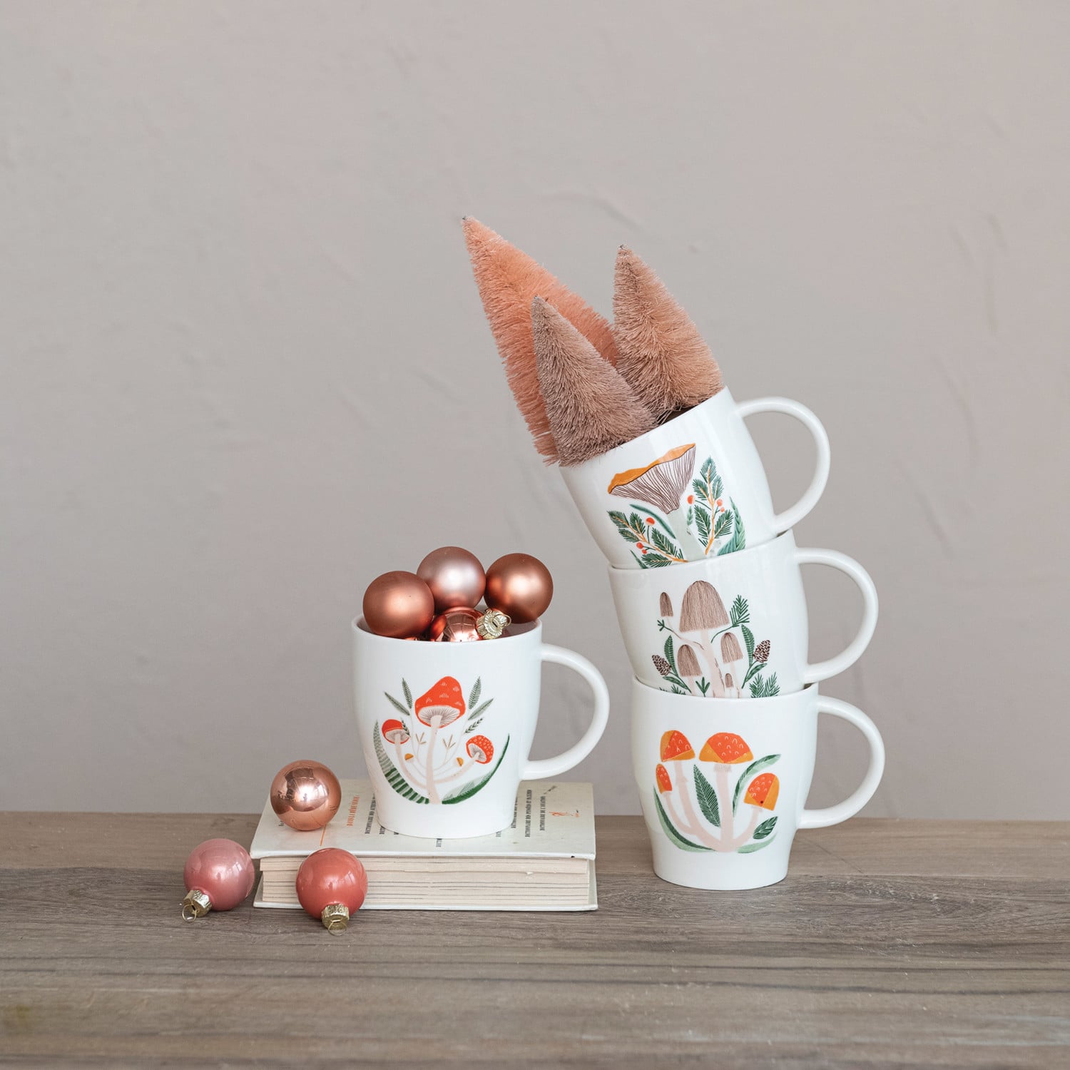 Mushroom Motif Stoneware Mug