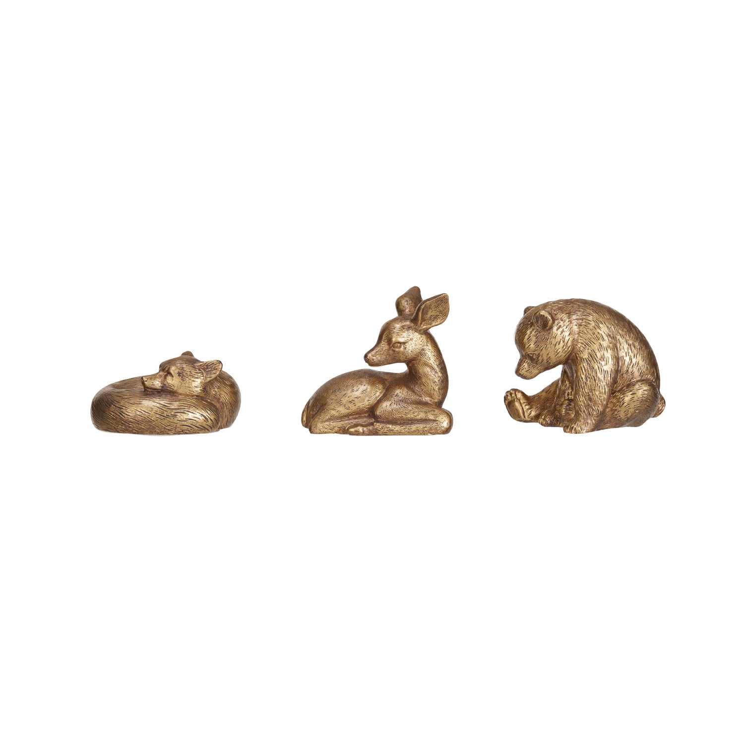 Antique Gold Sleepy Animal Figurine