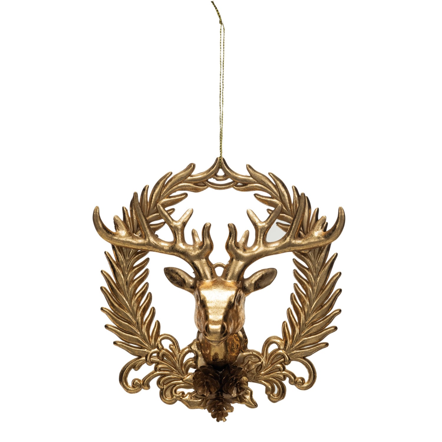 Wreath with Deer Holiday Ornament