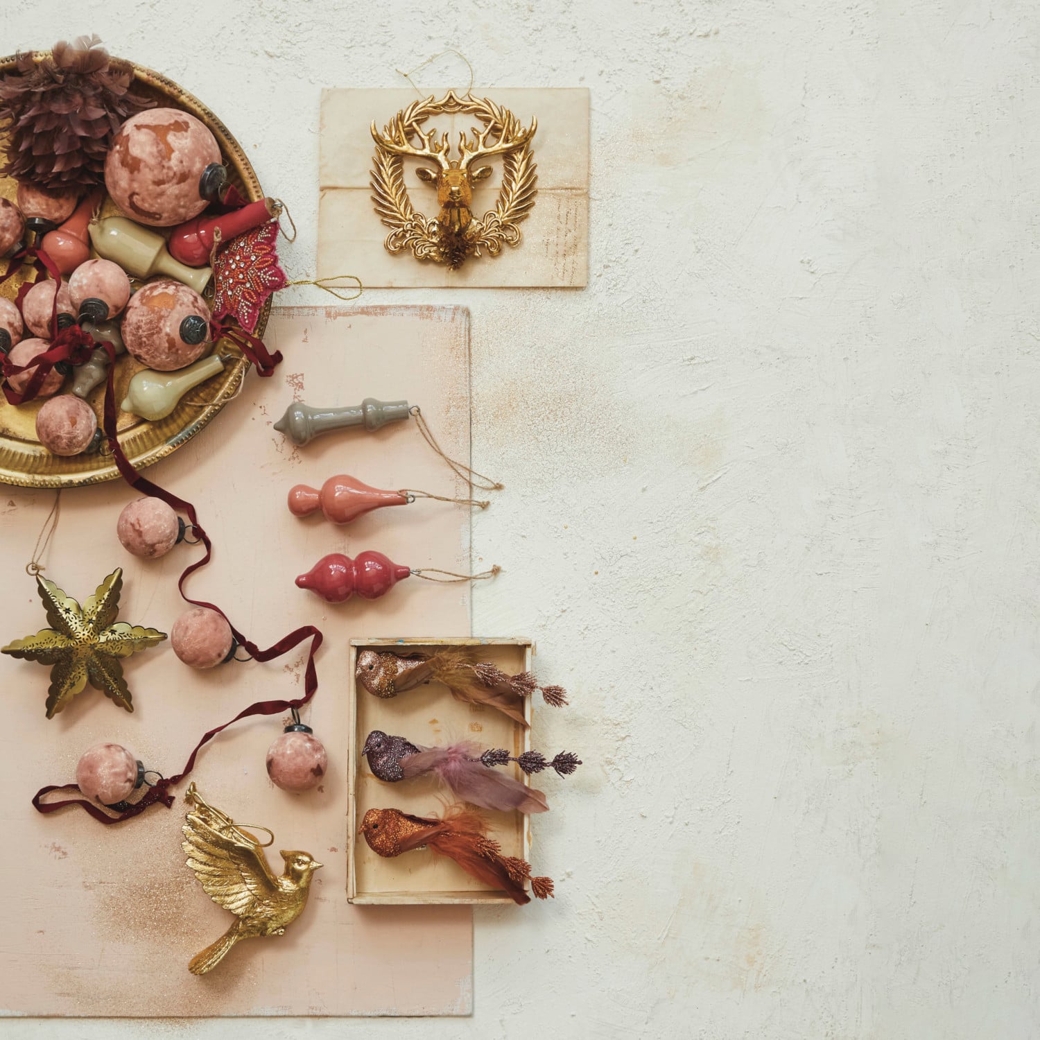 Wreath with Deer Holiday Ornament