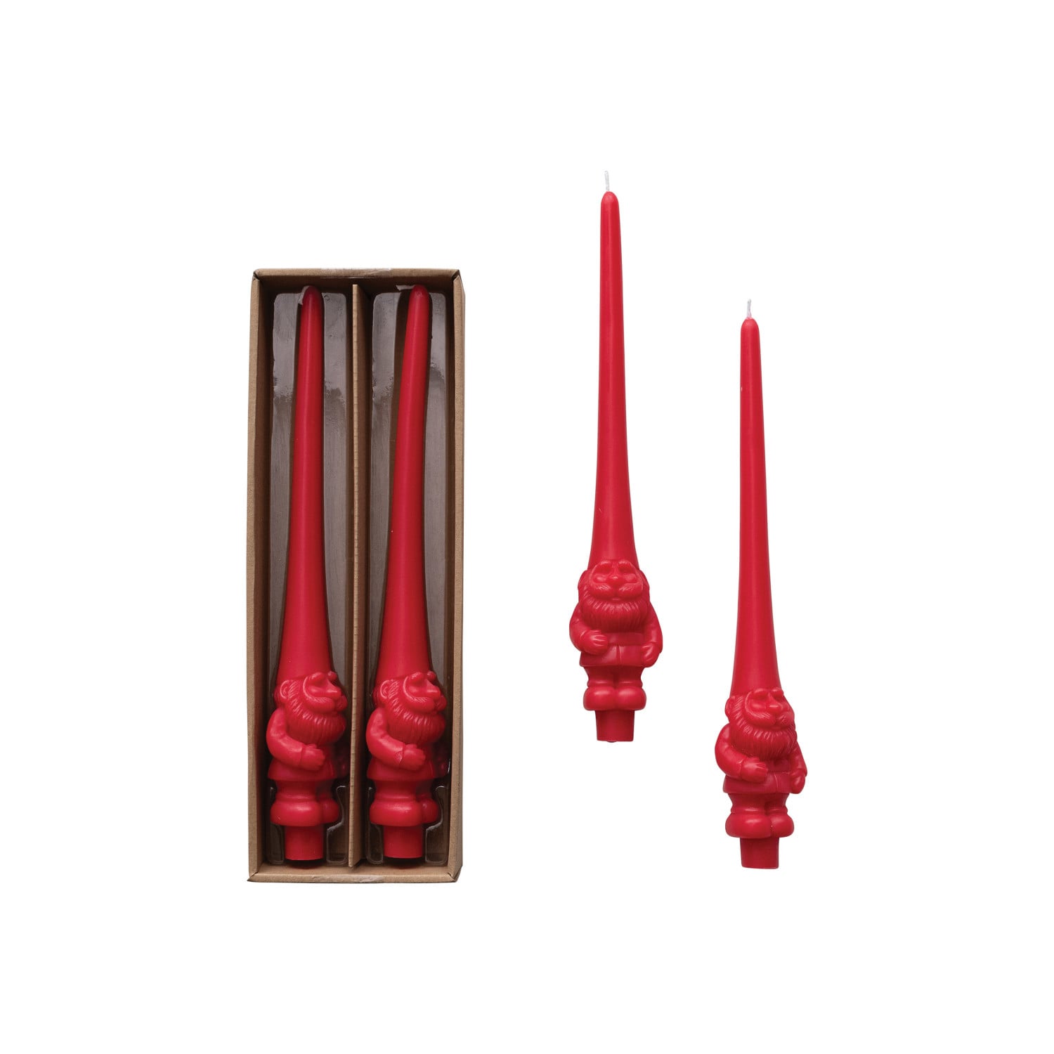 Red Gnome Unscented Taper Candles