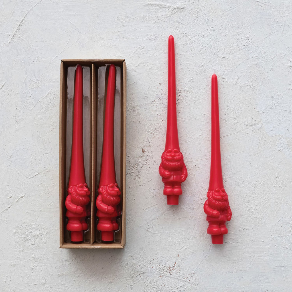 Red Gnome Unscented Taper Candles