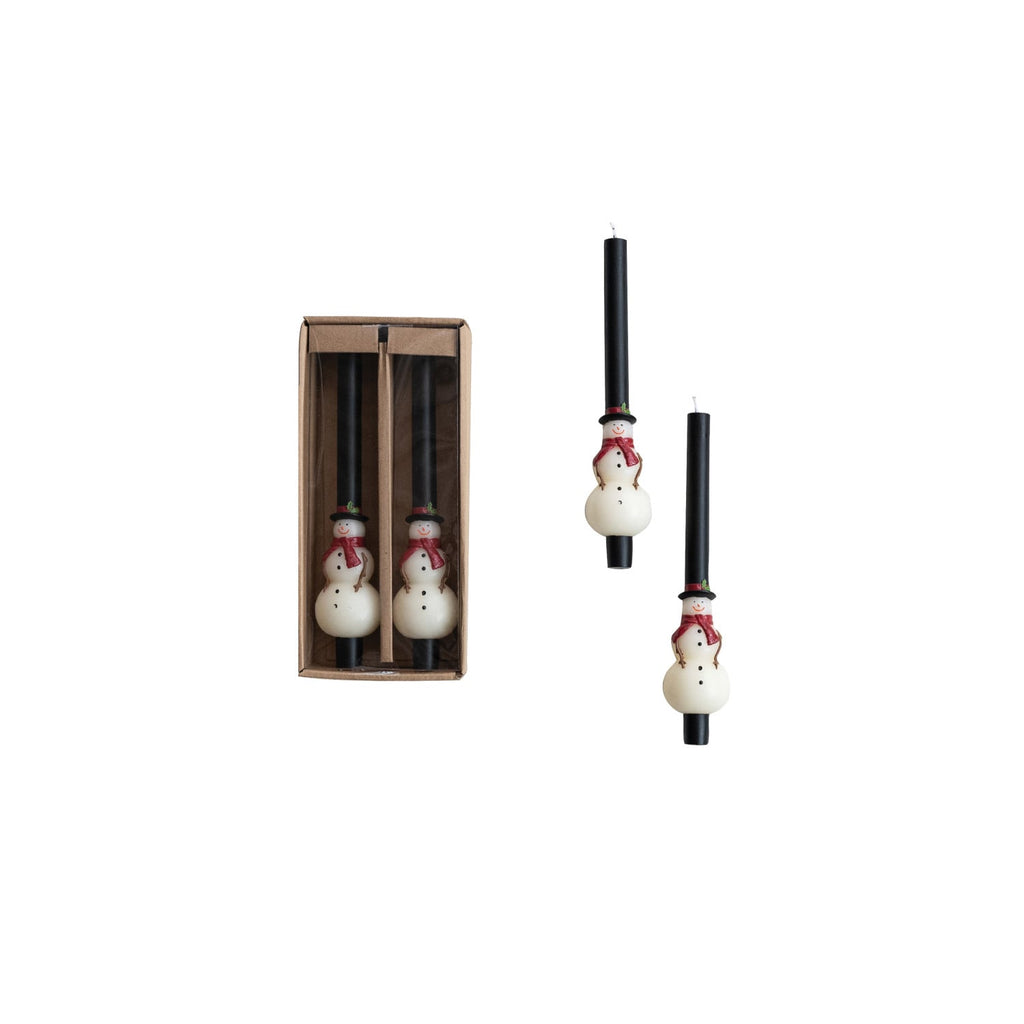 Snowman Shaped Taper Candle Set