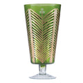 Hand-Painted Etched Glass Footed Vase