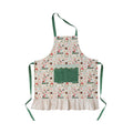 Festive Cotton Slub Holiday Apron with Ruffle