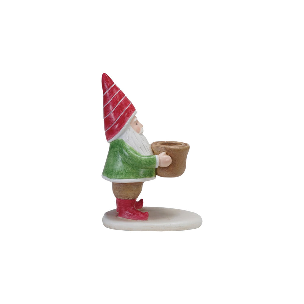 Festive Gnome Taper Candle Holder