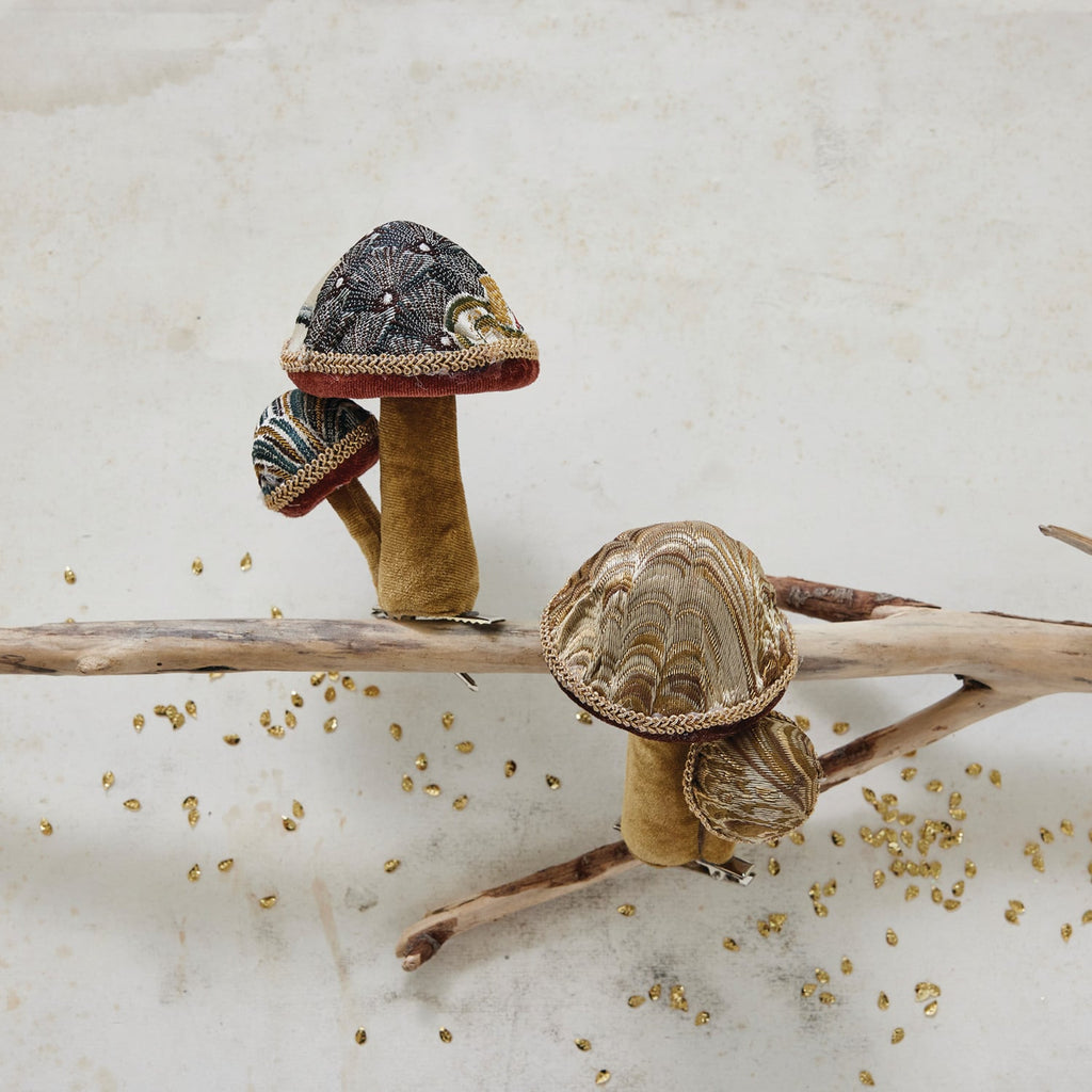 Jacquard & Velvet Mushroom Clip-On Ornament