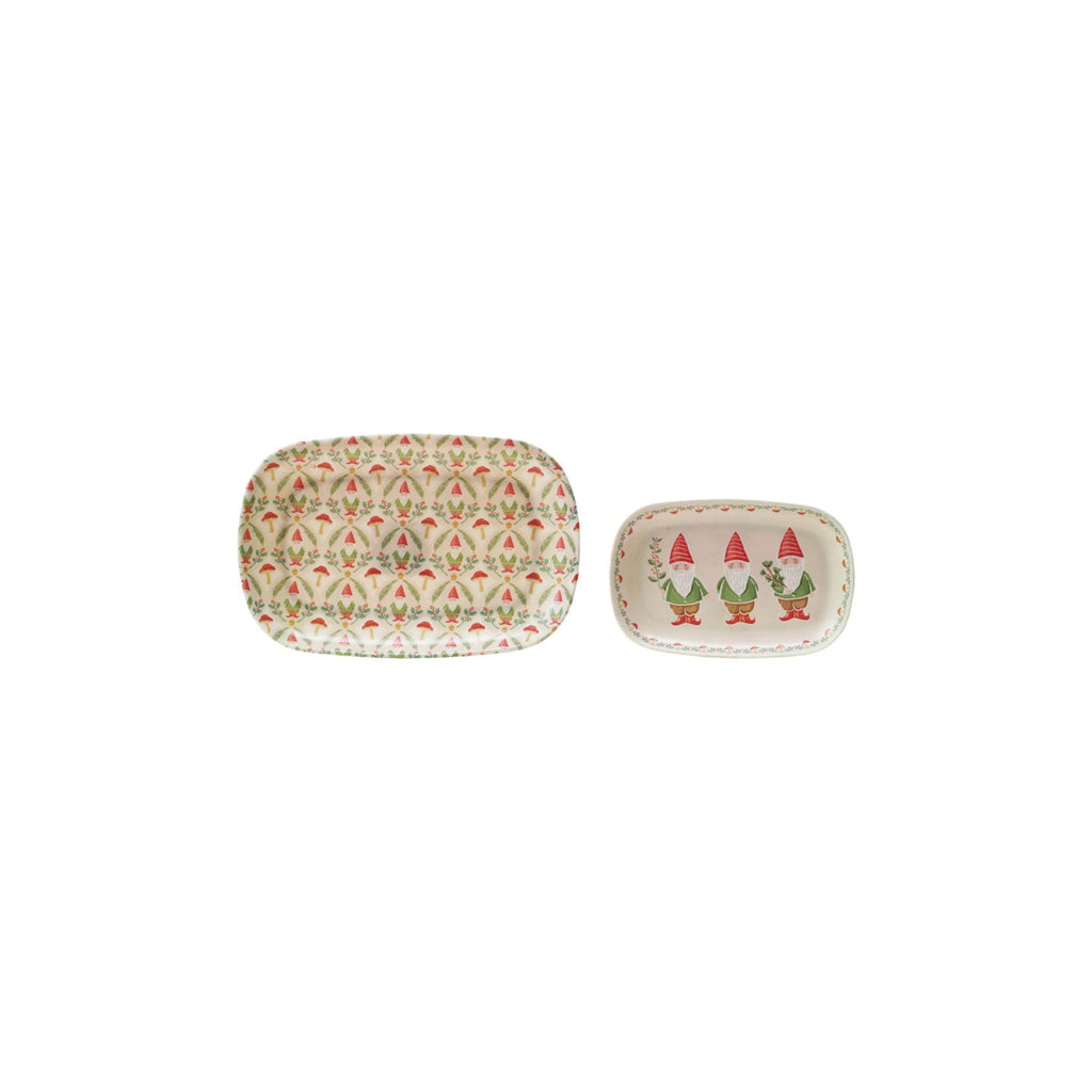 Woodland Holiday Bamboo Fiber Tray Set