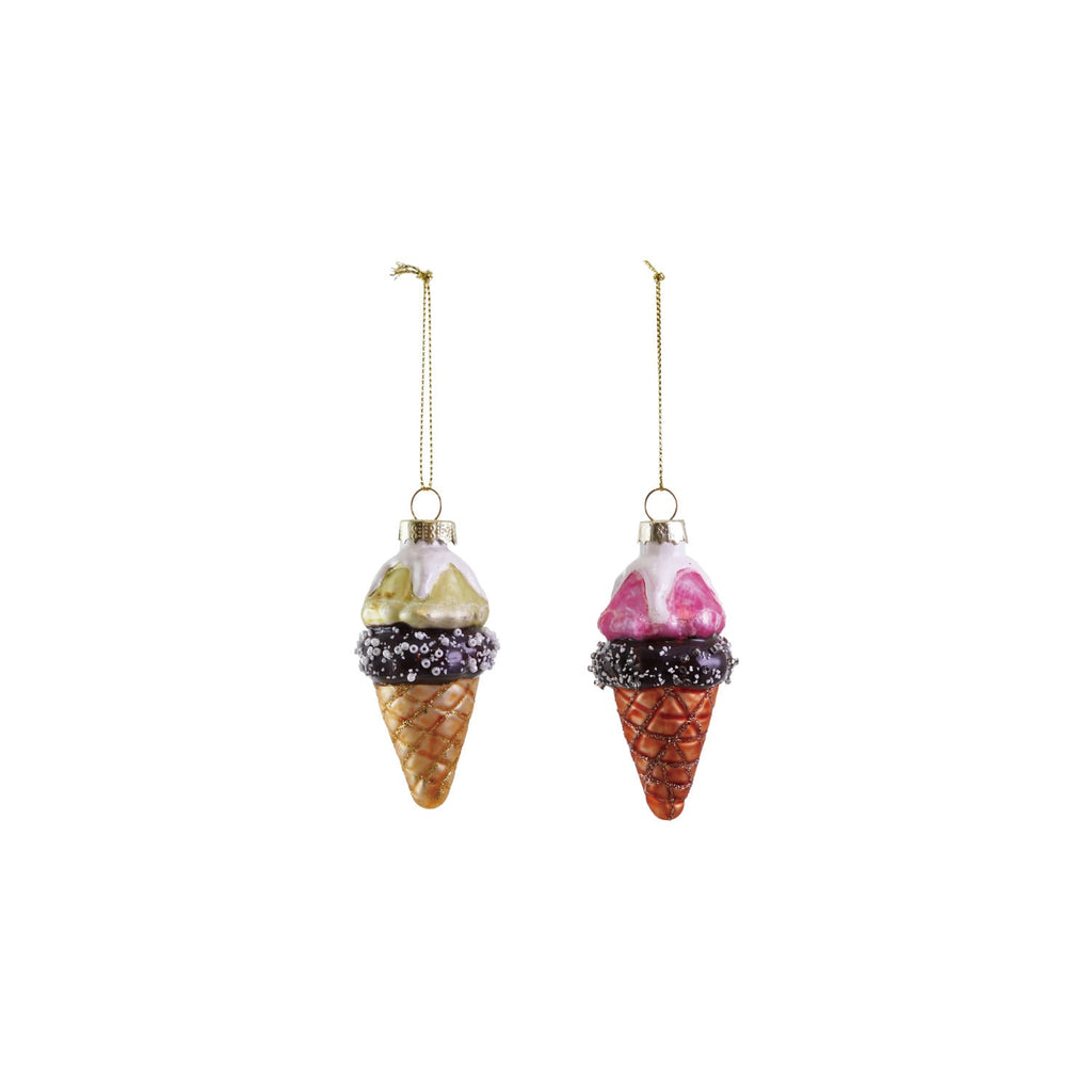 Glass Ice Cream Cone Ornament