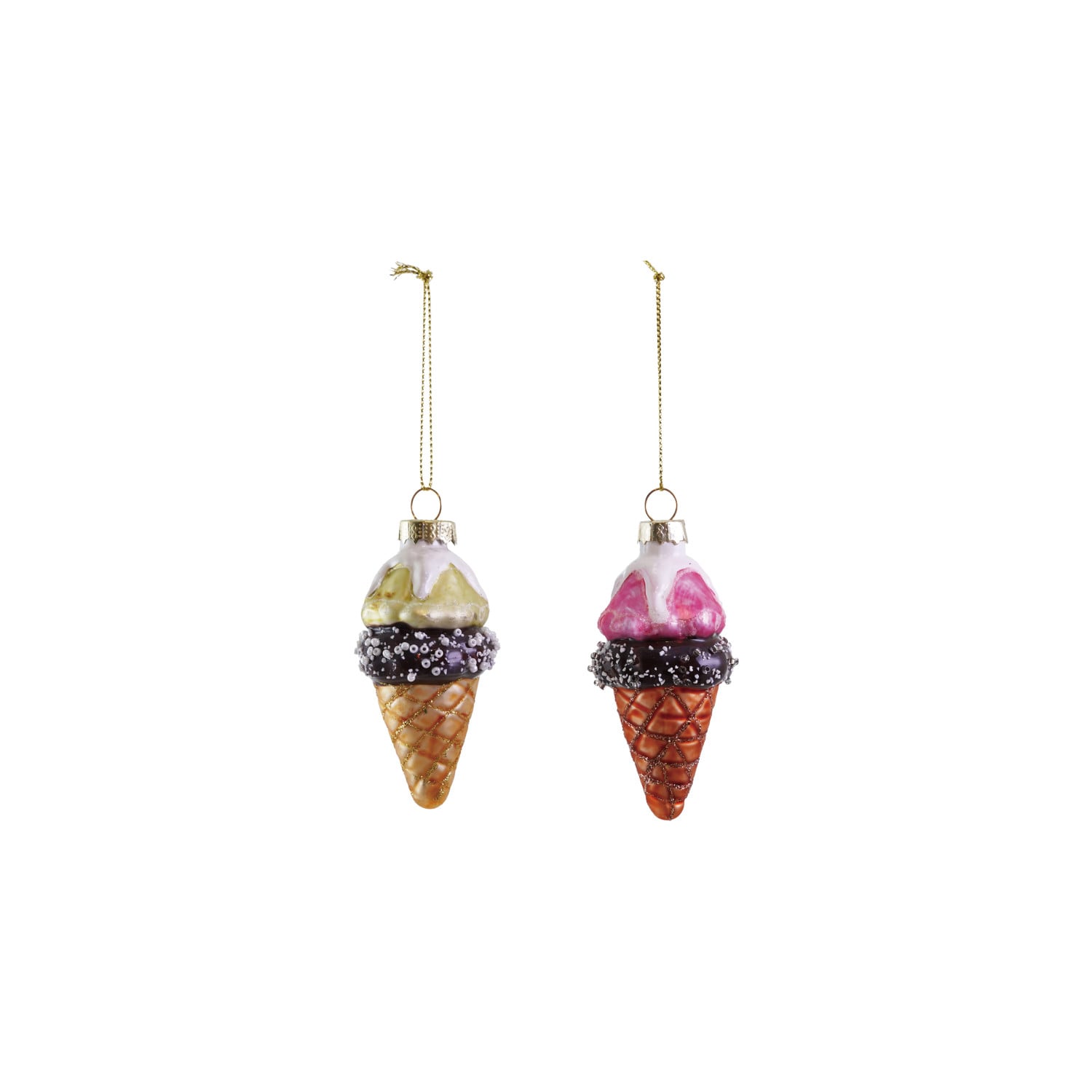 Glass Ice Cream Cone Ornament