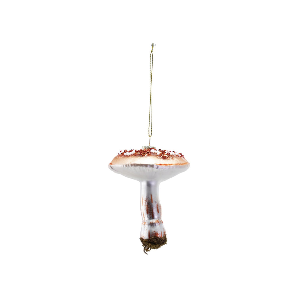 Glass Mushroom Christmas Ornament