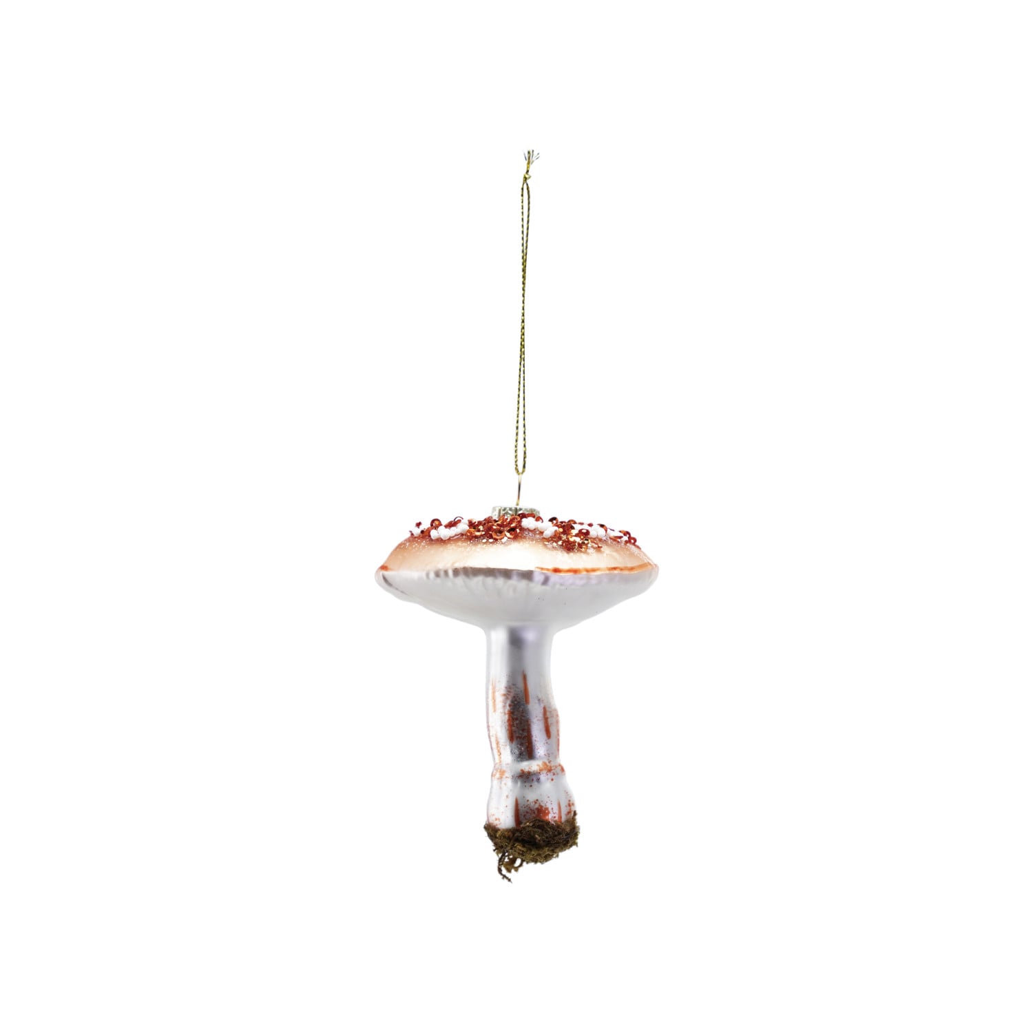 Glass Mushroom Christmas Ornament