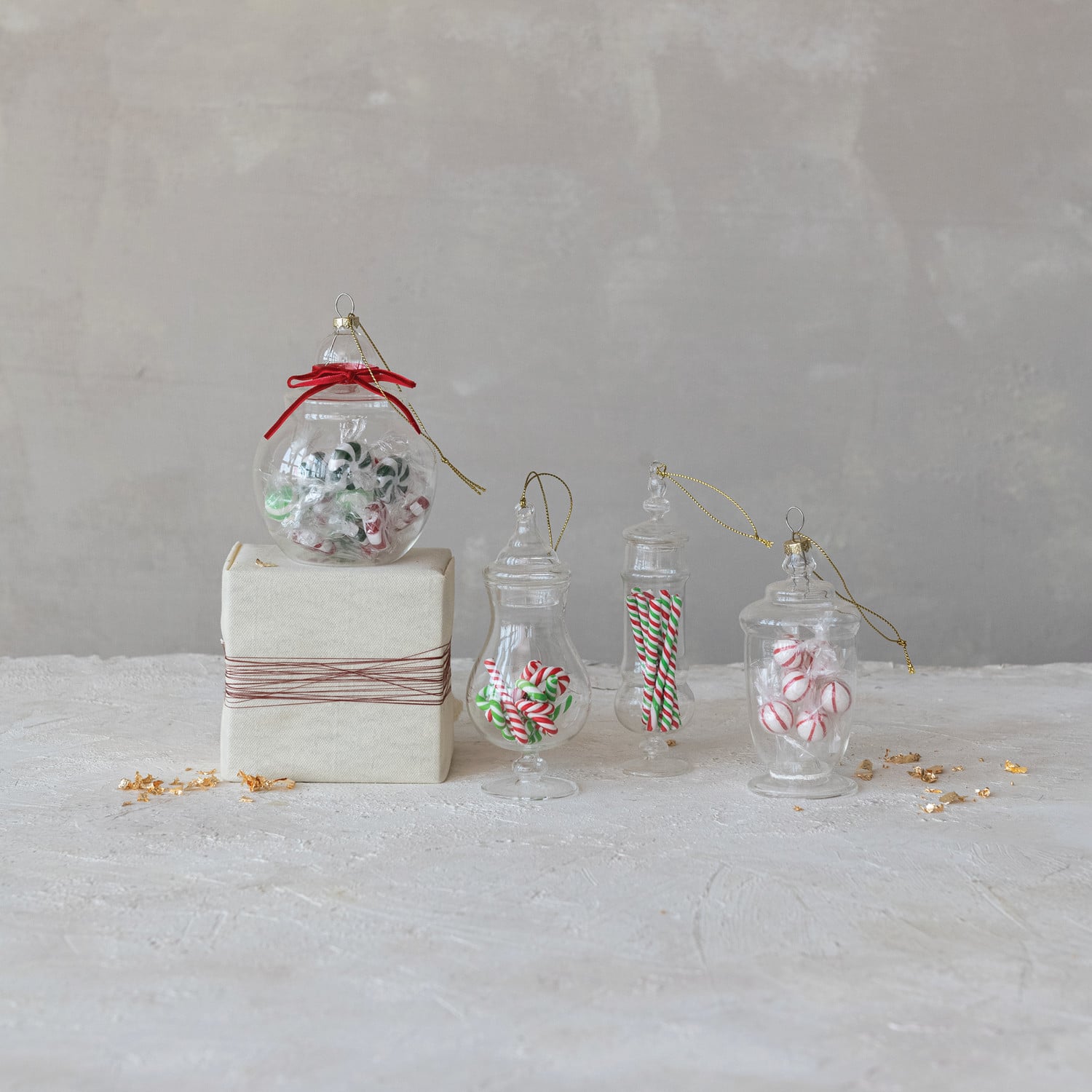 Glass Candy Jar Ornament