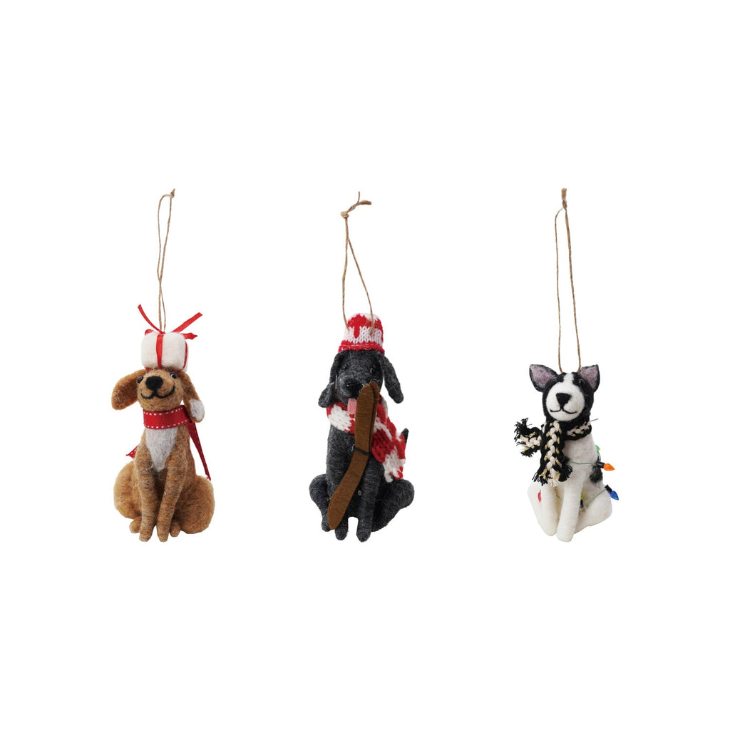 Handmade Wool Felt Dog Ornament