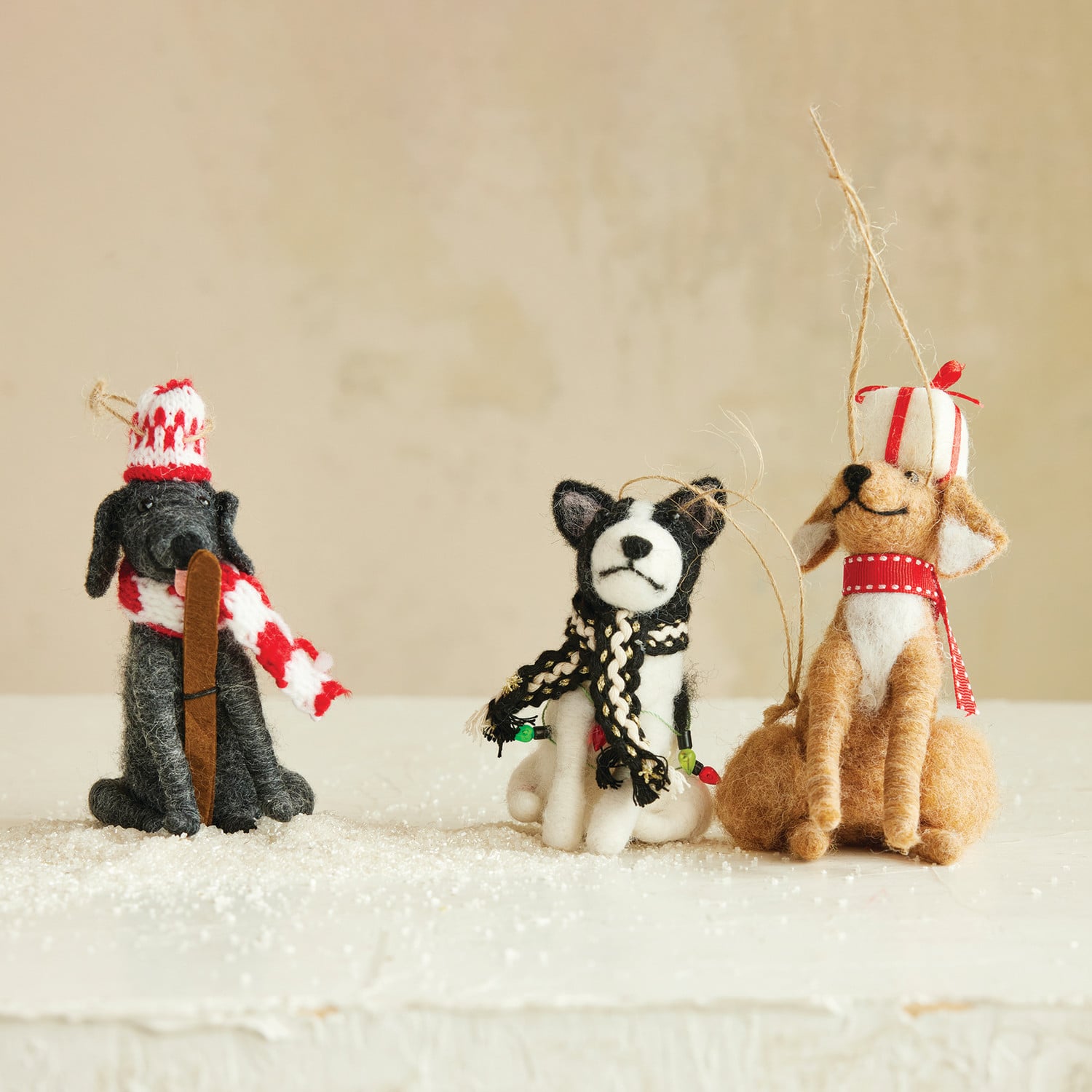 Handmade Wool Felt Dog Ornament