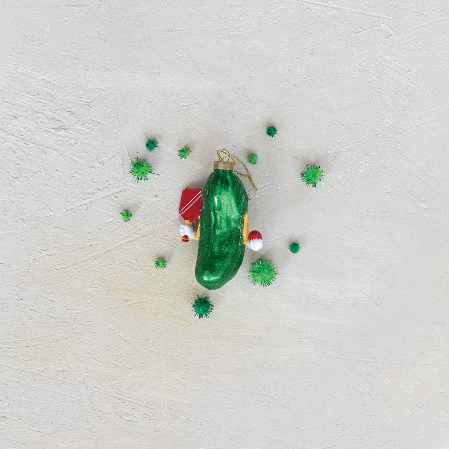 Glass Pickleball Christmas Ornament