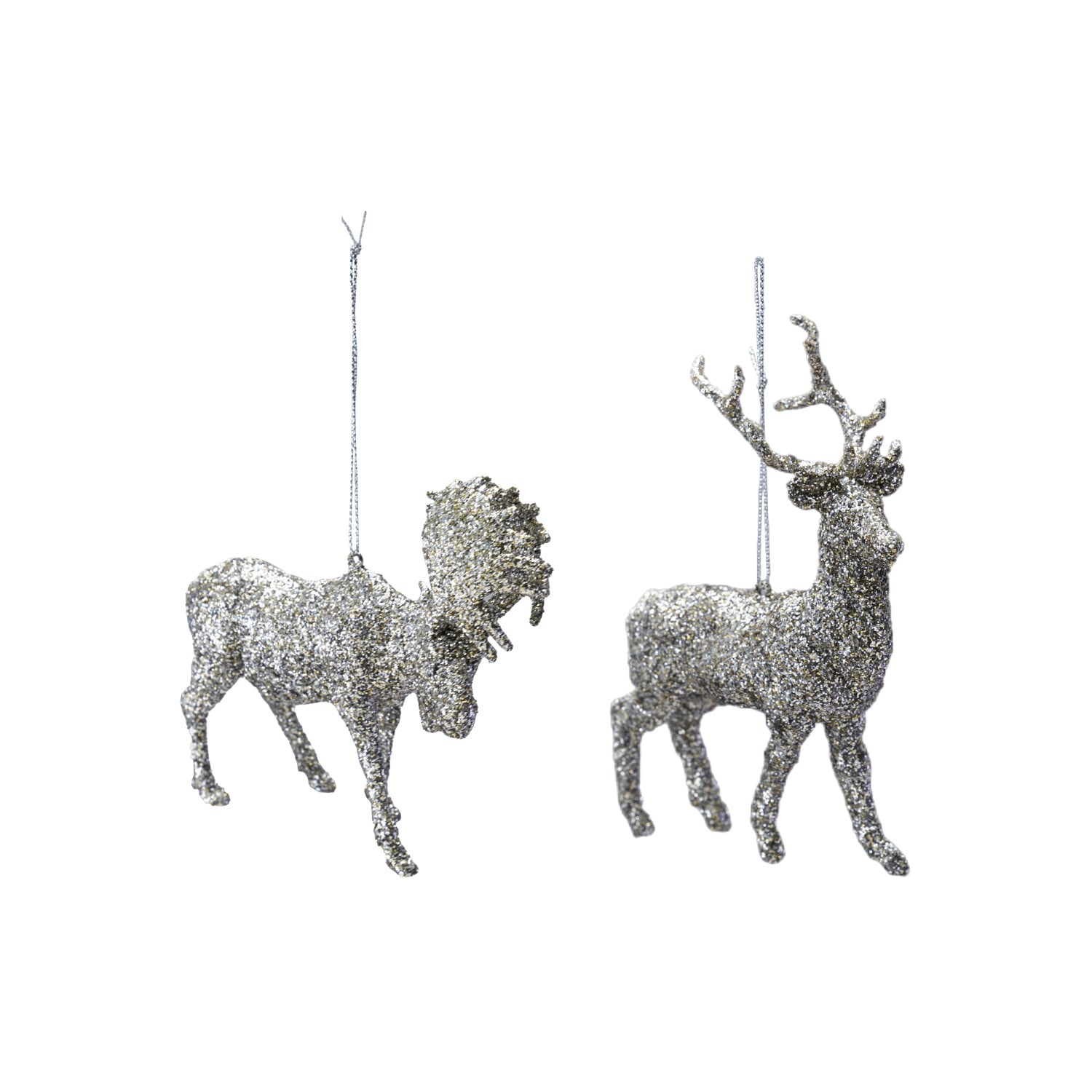 Glittered Holiday Deer Figurine