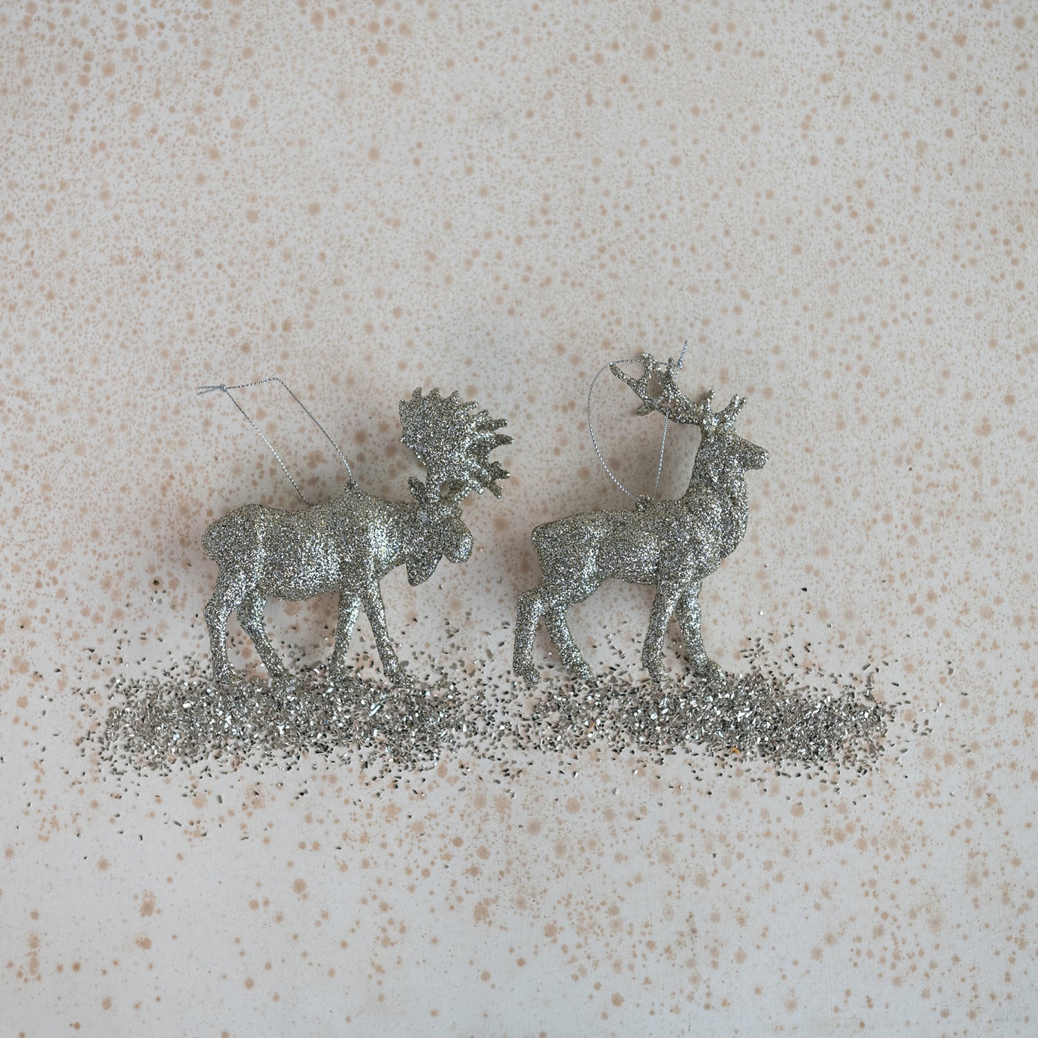 Glittered Holiday Deer Figurine