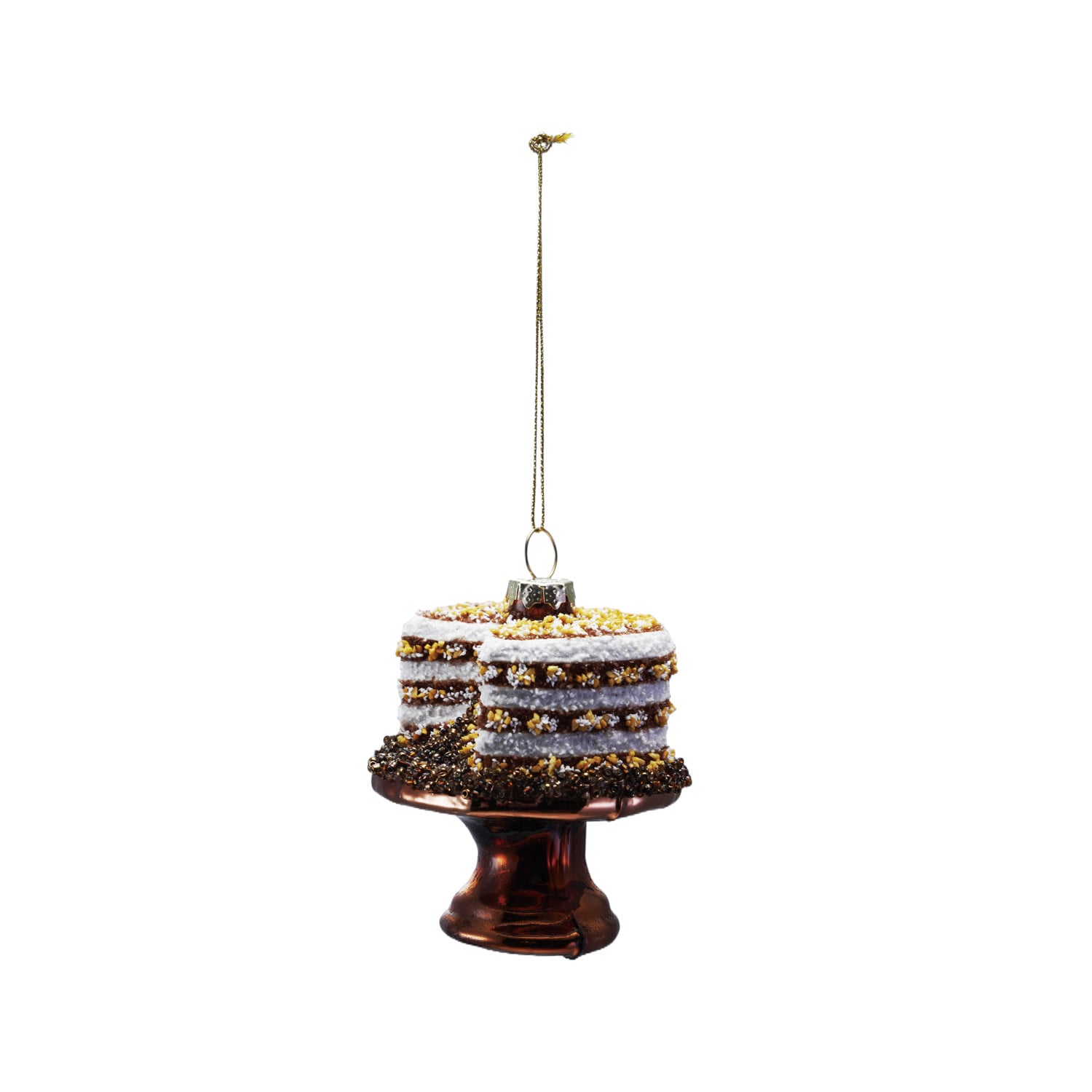 Glass Beaded Chocolate Cake Ornament