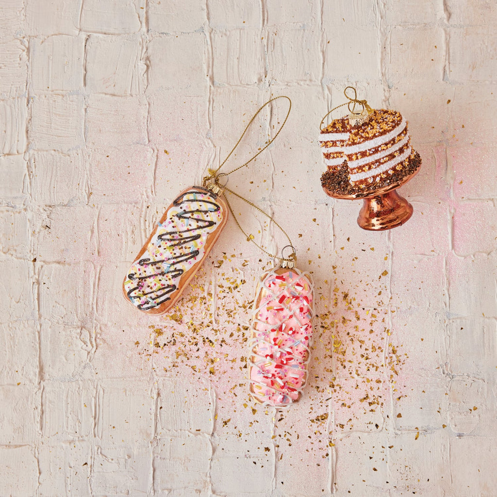 Glass Beaded Chocolate Cake Ornament