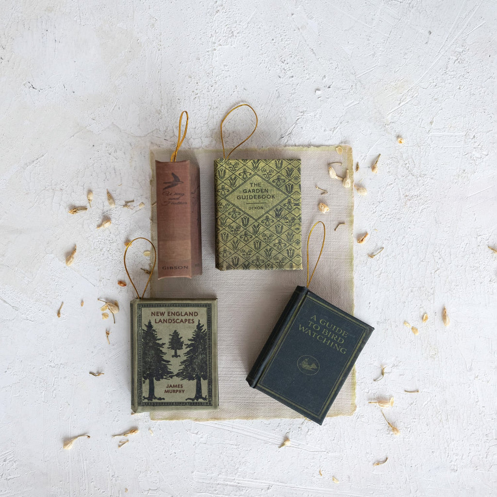 Miniature Fabric Book Christmas Ornament
